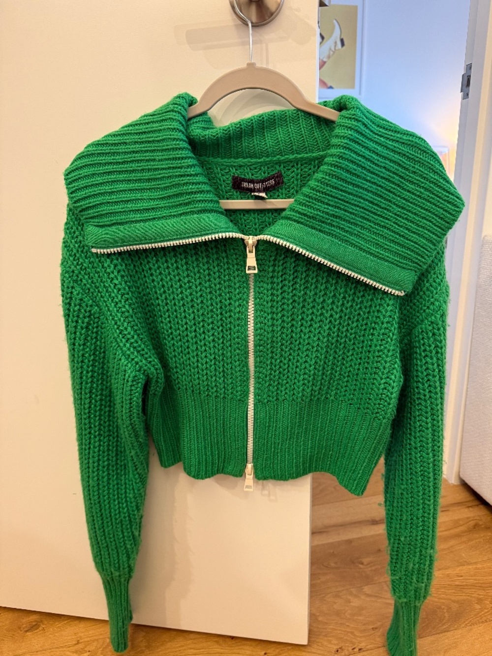 Urban Outfitters Green Zip Up Sweater